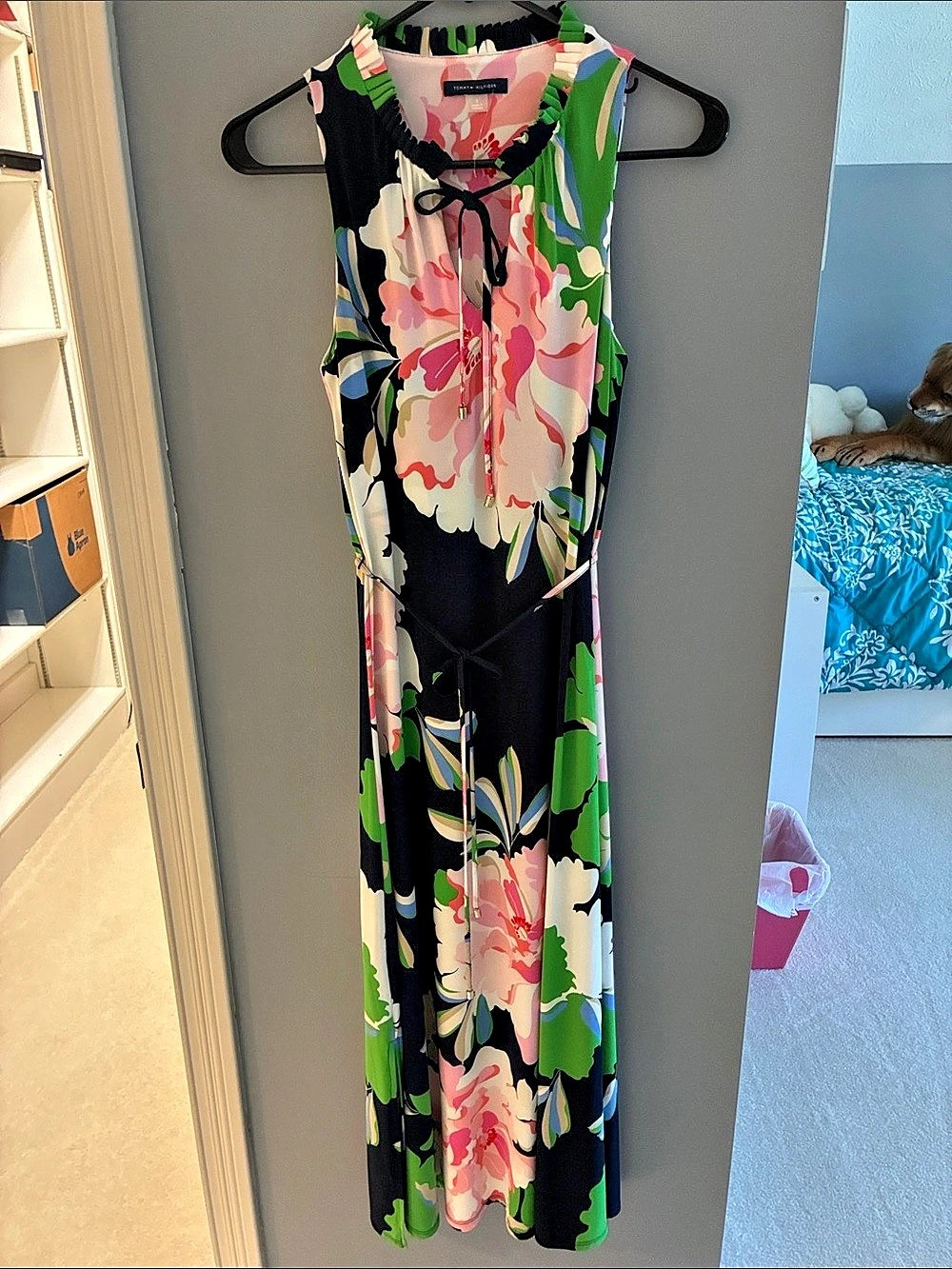 Tommy Hilfiger Floral Maxi Dress in Navy & Pink Size 2 Like New